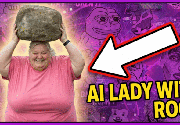 AI Lady With Rock Breaking Glass Bridge meme